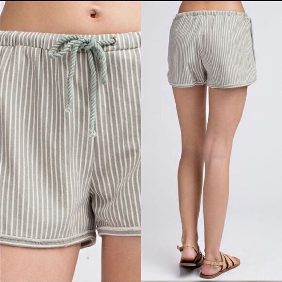 Striped Drawstring Shorts - Picture 6 of 14